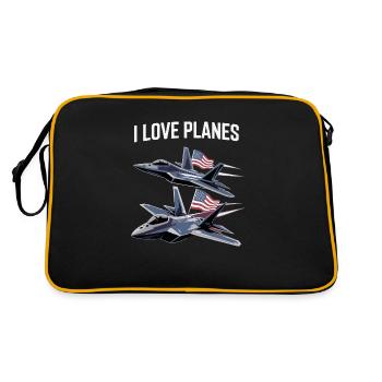 Formation de rapaces modernes J’adore les avions - Sac Retro - noir/or - Dos