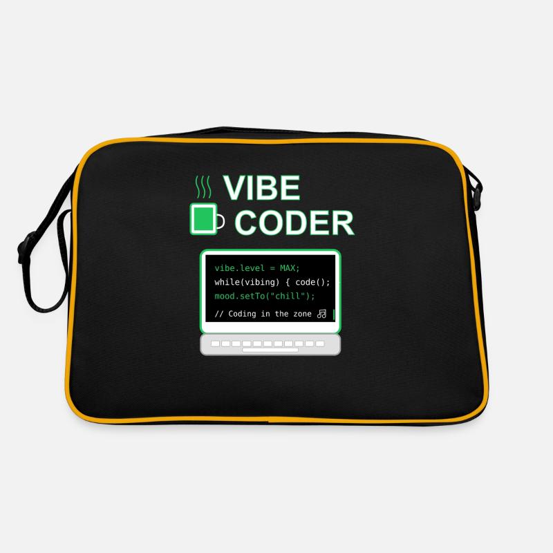 Vibe Coder - Retro Tasche - Schwarz/Gold