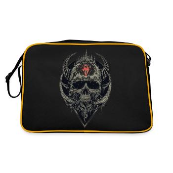 Crâne avec l'icône rouge - Sac Retro - noir/or - Dos