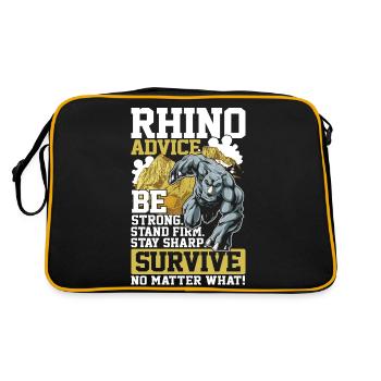 Rhino Advice Be Strong Stand Firm Stay Sharp - Retro Tasche - Schwarz/Gold - Hinten
