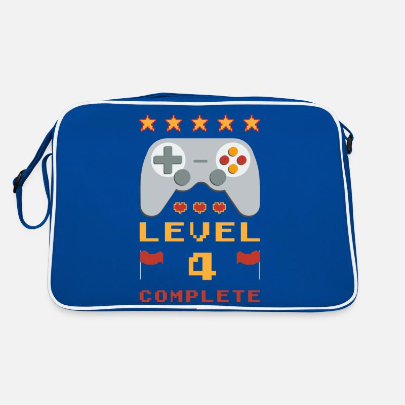 4. Geburtstag Level 4 Complete Retro Tasche