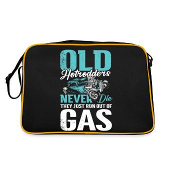 Hotrodders Never Die They Just Run Out Of Gas - Retro Tasche - Schwarz/Gold - Hinten