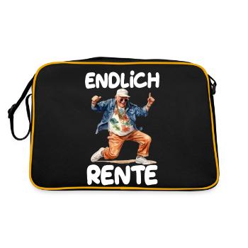 Endlich Rente Senior Tanzen - Retro Tasche - Schwarz/Gold - Hinten