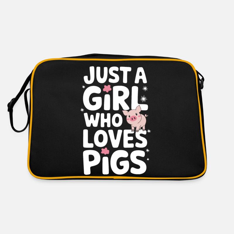 Schwein Tier Retro Tasche