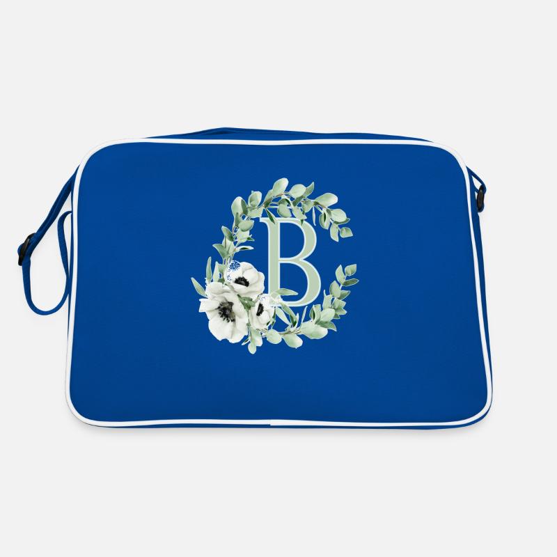 Buchstabe B mit Blumen Retro Tasche