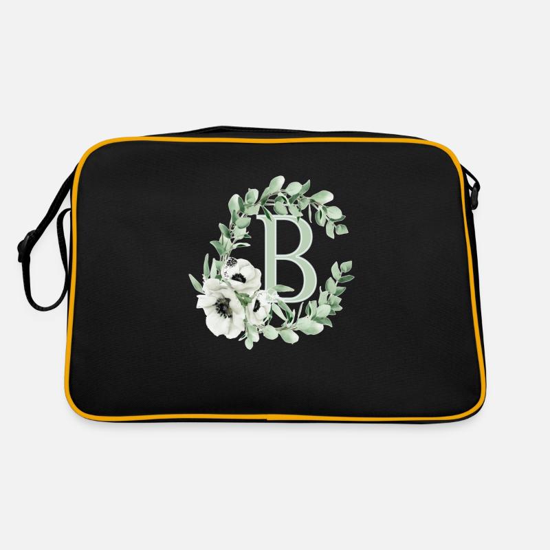 Letter B with flowers Retro Bag