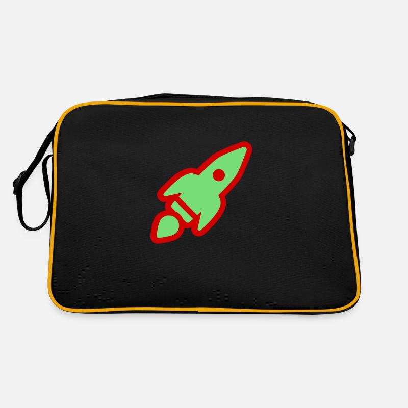 Grüne Rakete Retro Tasche