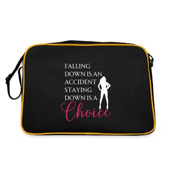 Tomber est un accident - Motivation Spruch - Sac Retro - noir/or - Dos
