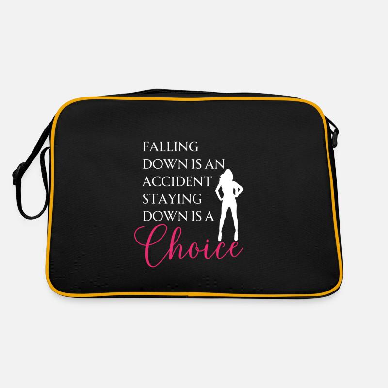 Falling down is an accident - Motivation Spruch Retro Bag