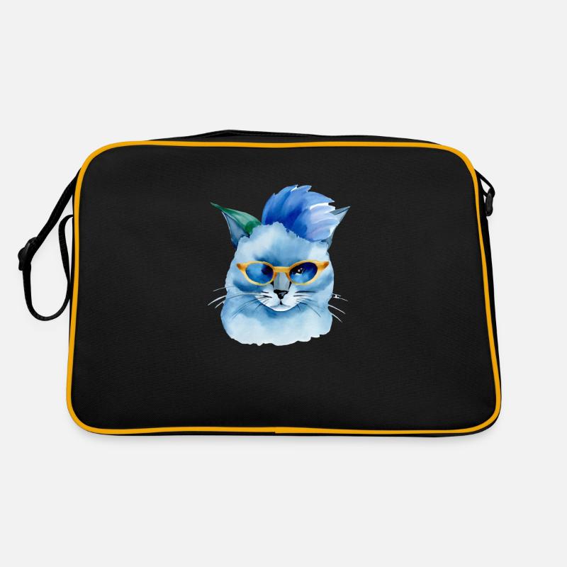 Punk Rock Cat with Sunglasses Gift Idea Retro Bag