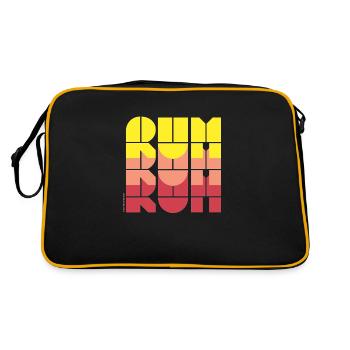 Rum Love Design in Neon Pink Rot - Retro Tasche - Schwarz/Gold - Hinten