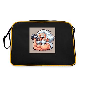 Einstein im Gym – Wissenschaft der Stärke - Retro Tasche - Schwarz/Gold - Hinten
