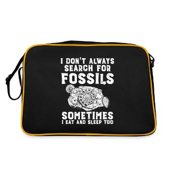 Fossil Collector Gifts | Collecting fossils - Retro Bag - black/gold - Back