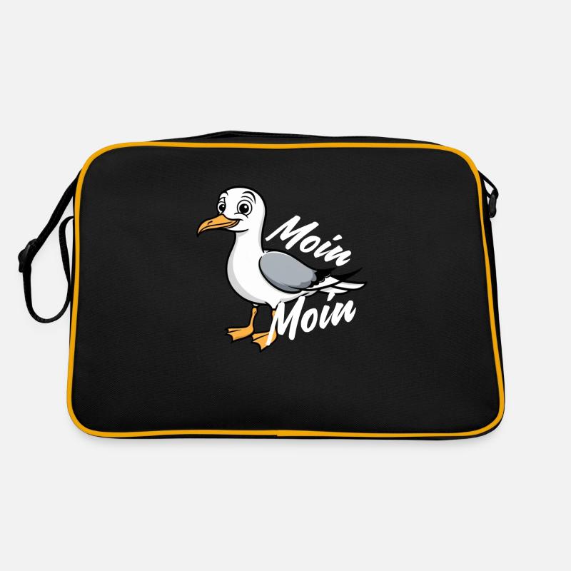 Hamburger Original / Möwe Moin Moin - Retro Tasche - Schwarz/Gold