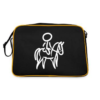 Rider on Horse Rider Minimalist Minimalism - Retro Bag - black/gold - Back