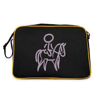 Rider on Horse Rider Minimalist Minimalism - Retro Bag - black/gold - Back