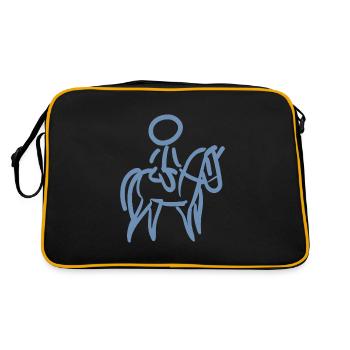 Rider on Horse Rider Minimalist Minimalism - Retro Bag - black/gold - Back