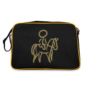 Rider on Horse Rider Minimalist Minimalism - Retro Bag - black/gold - Back