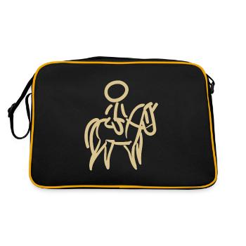 Rider on Horse Rider Minimalist Minimalism - Retro Bag - black/gold - Back