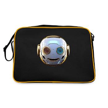 Robot head for all sci-fi and technology lovers - Retro Bag - black/gold - Back
