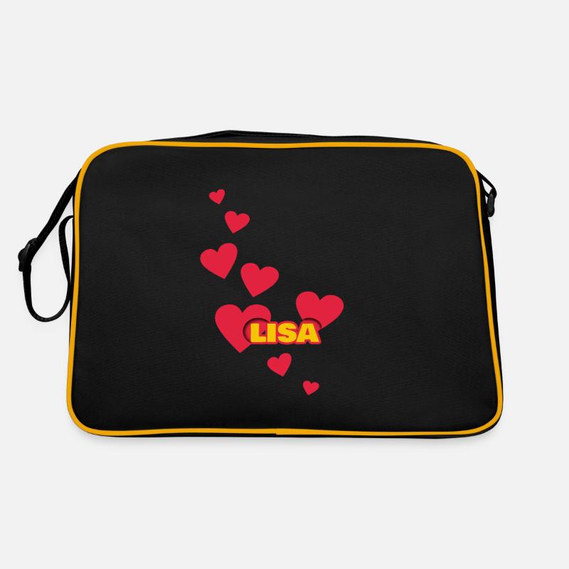 Ich liebe Lisa - Retro Tasche - Schwarz/Gold