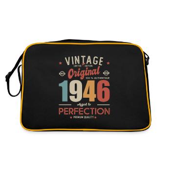 vintage original 1946 born in birthday 76 years - Retro Bag - black/gold - Back