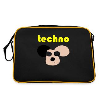 techno bär - Retro Tasche - Schwarz/Gold - Hinten