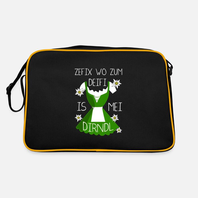 Zefix Wo Zum Deifi Is Mei Dirndl Spaß Retro Tasche