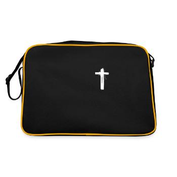 Motif croix Jésus - Sac Retro - noir/or - Dos