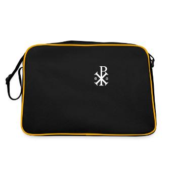Jesus Chi Rho Das Christusmonogramm - Retro Tasche - Schwarz/Gold - Hinten