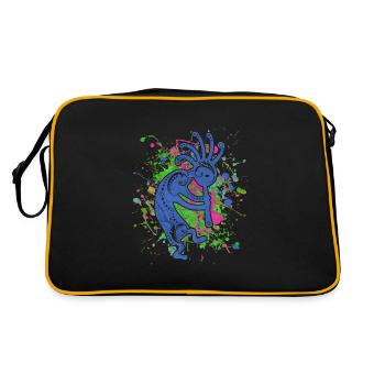 Amérindiens Kokopelli - Éclaboussures colorées 1 - Sac Retro - noir/or - Dos