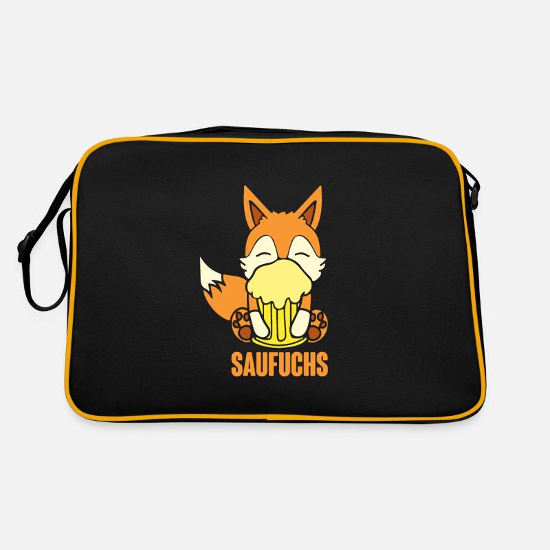 Fuchs Saufuchs Biertrinker Saufen Bier Retro Tasche