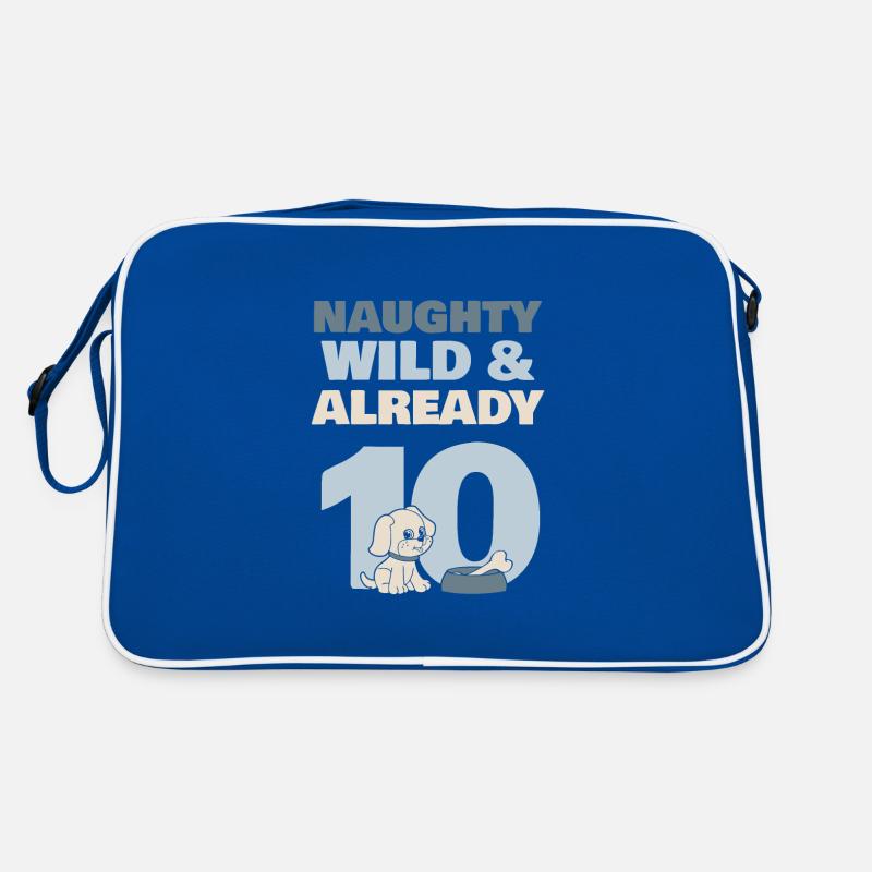 10 Jahre Geburtstag Junge Mädchen Hund Retro Tasche