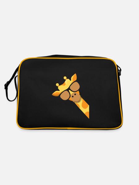 Giraffe - Retro Tasche - Schwarz/Gold
