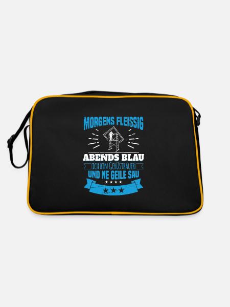 Gerüstbau Gerüstbauer - Retro Tasche - Schwarz/Gold