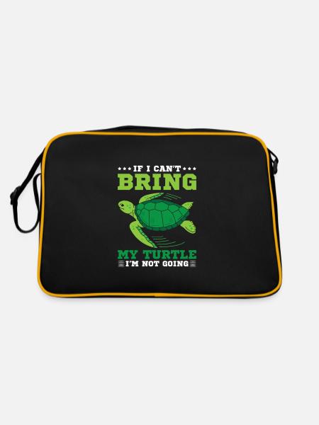if it doensn't to do with turtles then i dont care - Retro Tasche - Schwarz/Gold - Hinten