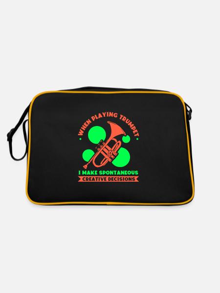 I don't make mistakes when playing trumpet - Retro Tasche - Schwarz/Gold - Hinten