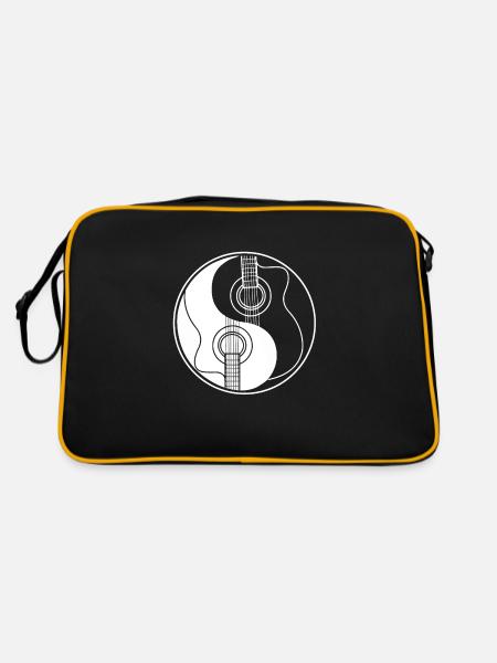 Guitar ying yang - Retro Tasche - Schwarz/Gold