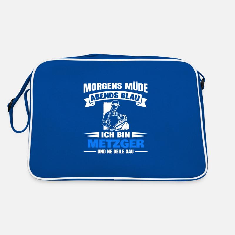 Morgens Müde Abends Blau Metzger Retro Tasche