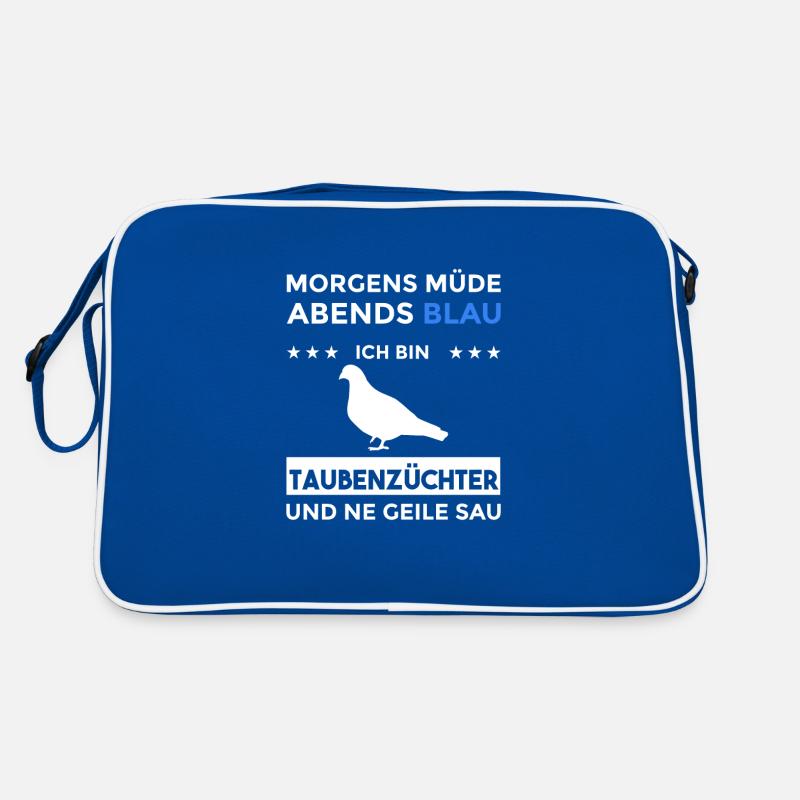 Morgens Müde Abends Blau Taubenzüchter Retro Tasche