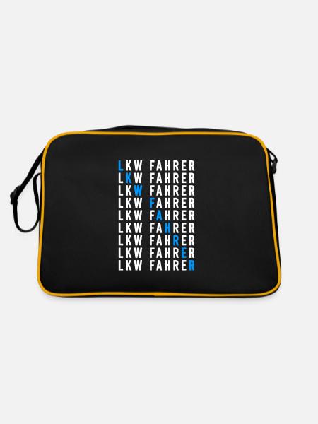 Lkw Fahrer - Retro Tasche - Schwarz/Gold - Hinten