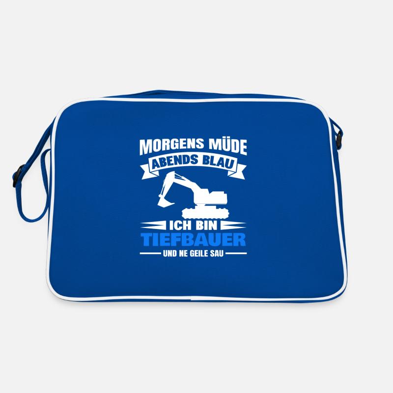 Morgens Müde Abends Blau Tiefbauer Retro Tasche
