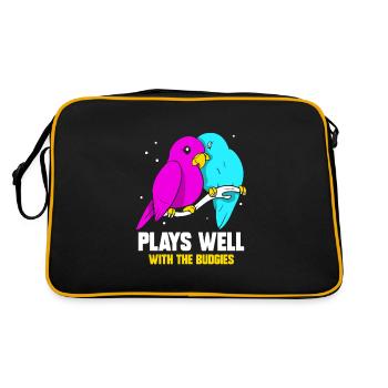 Plays well with the budgies - Retro Tasche - Schwarz/Gold - Hinten