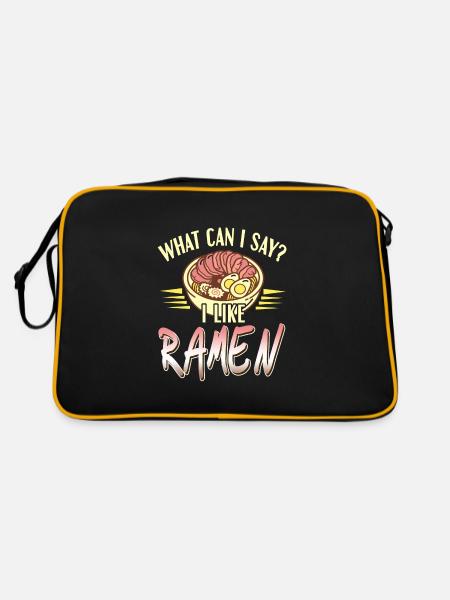 What can i say I like ramen - Retro Tasche - Schwarz/Gold - Hinten