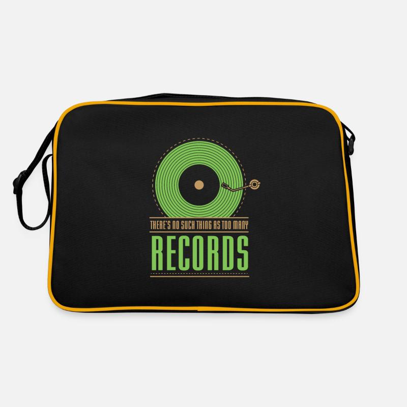 There's no such thing as too many records - Retro Tasche - Schwarz/Gold