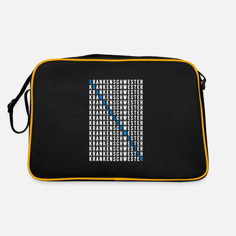 Krankenschwester - Retro Tasche - Schwarz/Gold