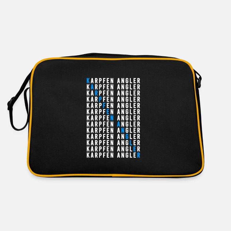Karpfen Angler - Retro Tasche - Schwarz/Gold