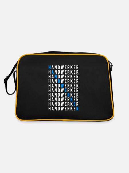 Handwerker - Retro Tasche - Schwarz/Gold - Hinten