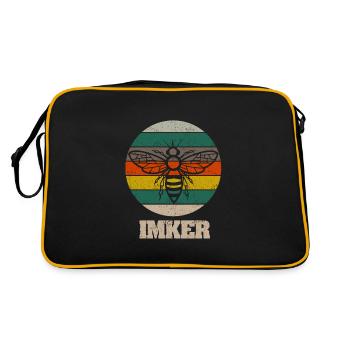 Hobbyimker Bienen Imker Retro - Retro Tasche - Schwarz/Gold - Hinten