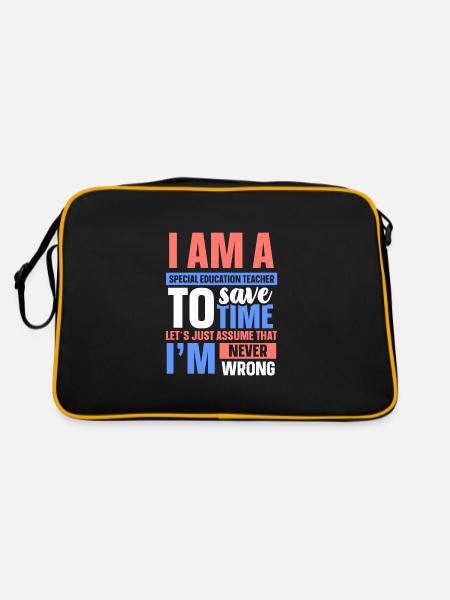I am an special education teacher - Retro Tasche - Schwarz/Gold - Hinten